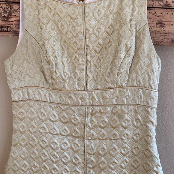 Worn once! Classic. Textured gold tone 1060 Sherman party dress size 2 - Picture 2 of 4